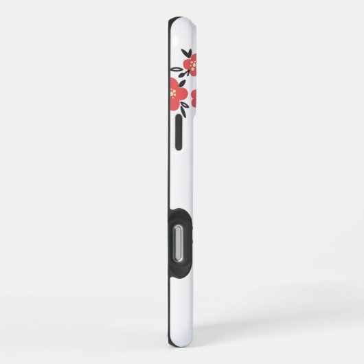 Blossom Red Floral Pattern in the Blooming  iPhoneケース (右側面)