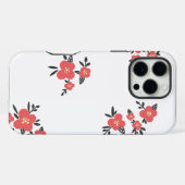 Blossom Red Floral Pattern in the Blooming  iPhoneケース (裏面横)