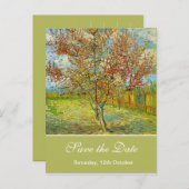 Blossom Remiのピンクのピーチツリーの日付を保存… 案内ポストカード (正面/裏面)