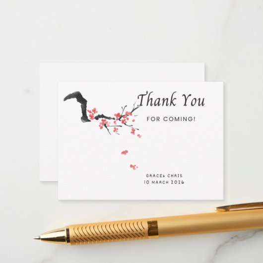 Blossom Thank You Note | Editable Wedding Thank Yo エンクロージャーカード (正面/裏面インサイチュ)