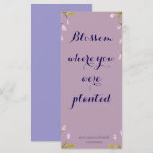 Blossom where you´re planted Bookmark Lesezeichen メニュー (正面/裏面)