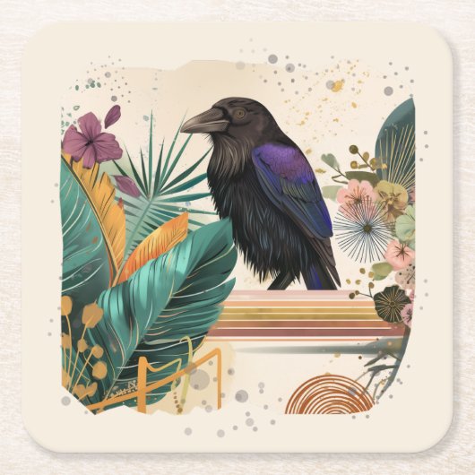 BlossomRaven im Dschungel スクエアペーパーコースター (正面)