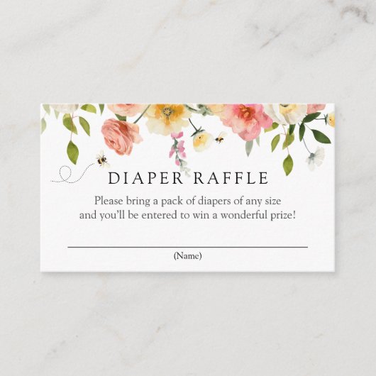 Blossoms and Honey Diaper Raffle insert card エンクロージャーカード (正面)