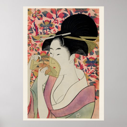 Blossoms & Beauty Edo Period Geisha Painting ポスター (正面)