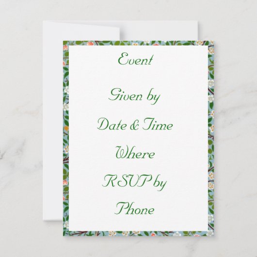 Blossoms Floral 招待状 (裏面)