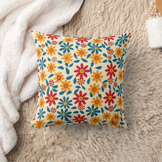 Blossoms of Joy 16x16 Throw Pillow クッション (ブランケット)