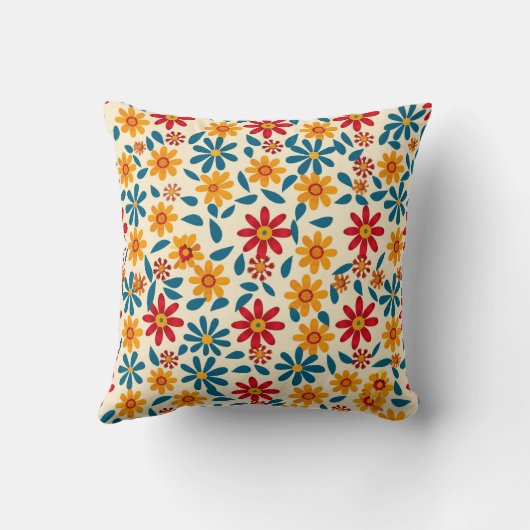 Blossoms of Joy 16x16 Throw Pillow クッション (裏面)