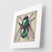 Blow Fly 211024IREF233 - Watercolor スクエア壁時計 (傾斜)