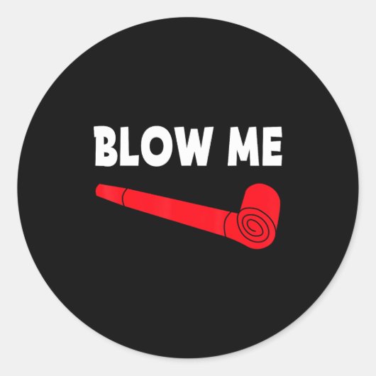 Blow Me Funny Couples Tee Valentine's Day Couple M ラウンドシール (正面)