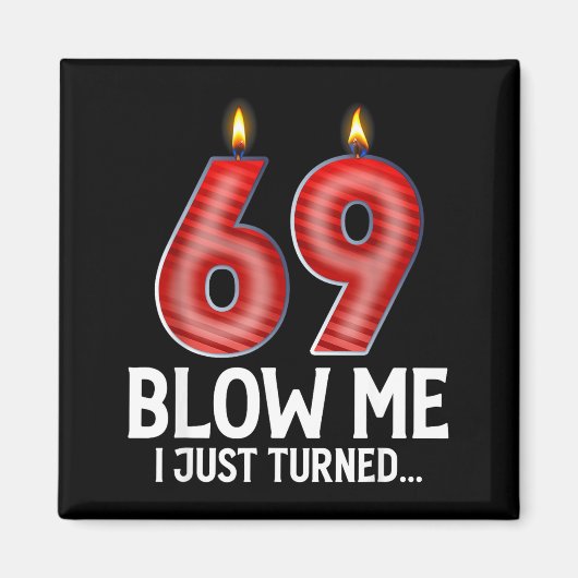 Blow Me I Turned 69 Years Old Funny 69th Birthday  マグネット (正面)