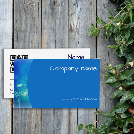 Blowball photography QR azure blue Business Card 名刺