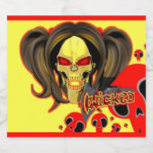 Blox3dnyc.com邪悪なレディデザイン.赤/黄 リキュールボトルラベル (シングルラベル)