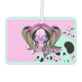 Blox3dnyc.com邪悪な女性のデザイン..ピンク/シアン。 カーエアーフレッシュナー (正面)