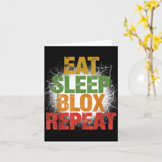 Blox Gaming _ Eat Sleep Blox Repeat _ Kids Gaming カード (黄色い花)