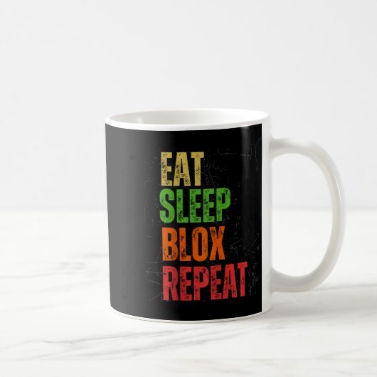 Blox Gaming Tee, Eat Sleep Blox Repeat, Kids Gamin コーヒーマグカップ (右)