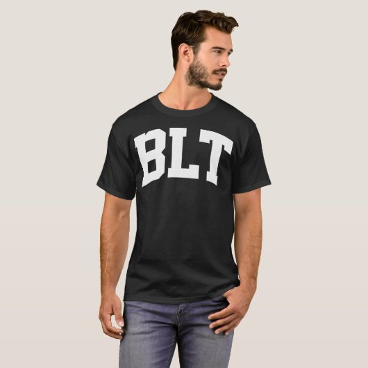 BLTヴィンテージレトロスポーツカレッジジムアーチキおもしろいー Tシャツ (正面フル)