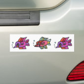 Blubの魚のトリオ バンパーステッカー (車上)