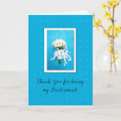 Blueで私のブライドメイドデイジーになってくれてありがとう カード (黄色い花)