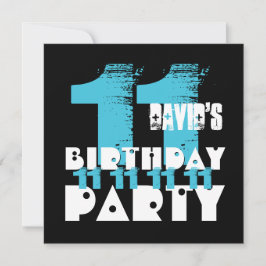 BLUEとBLACK 11th誕生日パーティー11歳V07 招待状