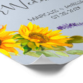 Blueの歓迎に結婚ひまわり ポスター (角)