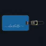 Blueエレガントスクリプト名(主パーソナライズされた) ラゲッジタグ<br><div class="desc">エレガントPrimary Blue Script Name Lagageパーソナライズされたタグ</div>