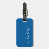 Blueエレガントスクリプト名(主パーソナライズされた) ラゲッジタグ (正面縦)