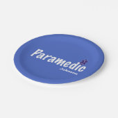 BLUEカスタマイズ可能な名前救急医療隊員 ペーパープレート (アングル)