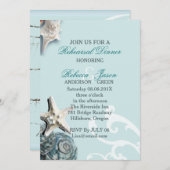 BLueシーシェルビーチ結婚式リハーサルディナー 招待状 (正面/裏面)