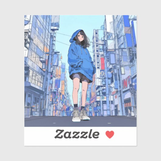 BLUEパーカーJK 寿司娘 GenerativeAI シール (シート)