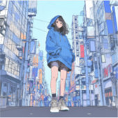 BLUEパーカーJK 寿司娘 GenerativeAI シール (正面)