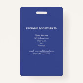 BLUEパーソナライズされたポートレート会社スタッフの写真ID バッジ (裏面)