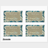 Blueペイズリークライアントありがとうステッカー 長方形シール (シート)