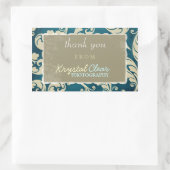 Blueペイズリークライアントありがとうステッカー 長方形シール (バッグ)