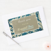 Blueペイズリークライアントありがとうステッカー 長方形シール (封筒)