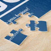 Blue上カスタムのロゴお客様に感謝 ジグソーパズル (側面)