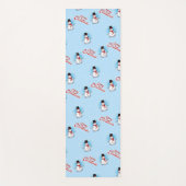 BLUE上伝統的のメリークリスマスとの雪だるま ヨガマット (正面)