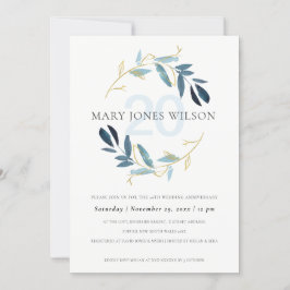 BLUE金ゴールド動物相リースANY YEAR ANNIVERSARYカード サンキューカード