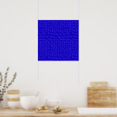 blue057ダークブルー王室のワッフルテクスチャテンプレートBA ポスター (キッチン)