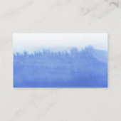 Blue エレガント Water Color QRコードWebサ結婚イト 名刺 (裏面)