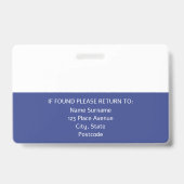 BLUE カスタマイズ Company Staff写真従業員ID バッジ (Back)