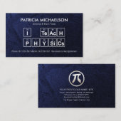 Blue グランジ "I 教え Physics" Periodic Table Tutor 名刺 (正面/裏面)