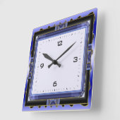 Blue スクエア壁時計 (傾斜)