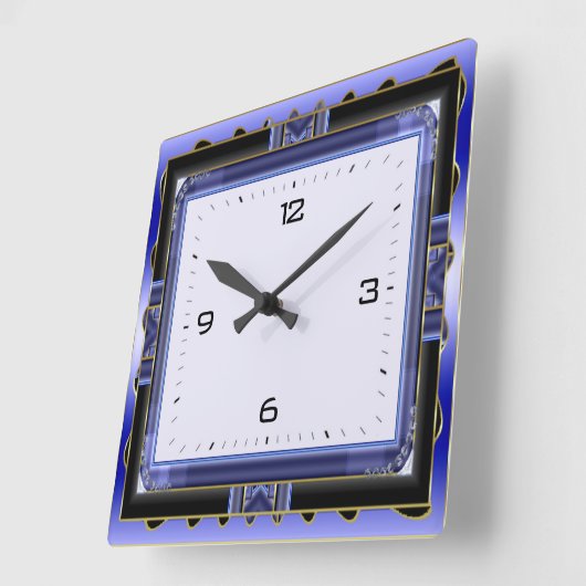Blue スクエア壁時計 (傾斜)