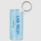 Blue パーソナライズされた Lab Technicianキーチェーン キーホルダー (裏面)
