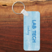 Blue パーソナライズされた Lab Technicianキーチェーン キーホルダー (正面)