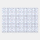 Blue フランスの Trio 2幾何学的ラッピング紙 ラッピングペーパーシート (正面3)