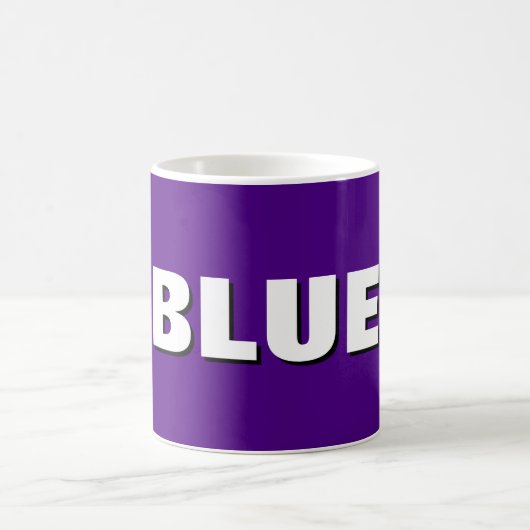 BLUE マグカップ - 落ち着いて、冷静に、そしてカフェインを (中央)