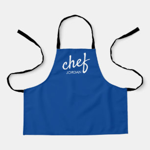 Blue モダン Chefスクリプトの種類の名前パーソナライズされたKid エプロン