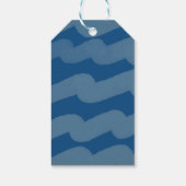 Blue モダン Christmas Wishes家族写真 ギフトタグ (裏面)