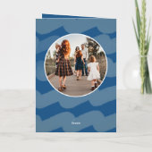 Blue モダン Christmas Wishes家族写真 シーズンカード (裏面)